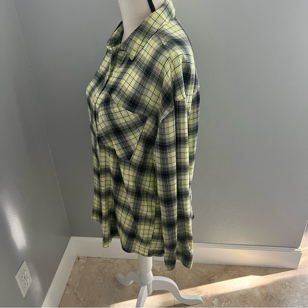 Abound Lime Green and Blue Button Down Shirt Relaxed Fit - Picture 3 of 9
